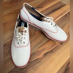 NWOT Keds Women’s Champion Pennant Leather Lace Up Baseball Sneakers